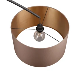 Lampade Da Terra-Selezionato da Mazzolaluce Lampada ad arco da terra flux curva nera paralume tortora