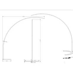 Lampade Da Terra-Selezionato da Mazzolaluce Lampada ad arco design nera led 18w 3000k dimmerabile
