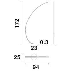 Lampade Da Terra-Selezionato da Mazzolaluce Lampada ad arco led 3000k nera moderna