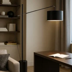 Lampade Da Terra-Selezionato da Mazzolaluce Lampada ad arco moderna orientabile paralume circolare