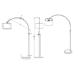 Lampade Da Terra-Selezionato da Mazzolaluce Lampada ad arco moderna per soggiorno paralume bianco