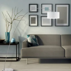 Lampade Da Terra-Selezionato da Mazzolaluce Lampada ad arco moderna stelo grigio nichel