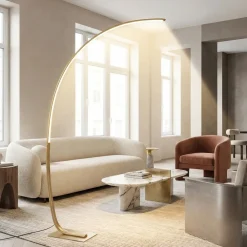 Lampade Da Terra-Ondaluce Lampada ad arco oro keep led 30w 3000k dimmerabile
