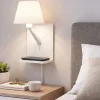 Applique Camera Da Letto-Selezionato da Mazzolaluce Lampada a parete per comodini bianco con base di ricarica presa usb