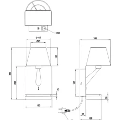 Applique Camera Da Letto-Selezionato da Mazzolaluce Lampada a parete per comodini bianco con base di ricarica presa usb