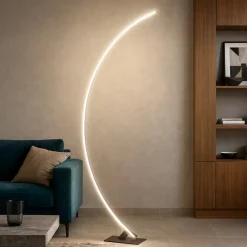 Lampade Da Terra-Selezionato da Mazzolaluce Lampada arco moderna led 3000k nera dimmerabile
