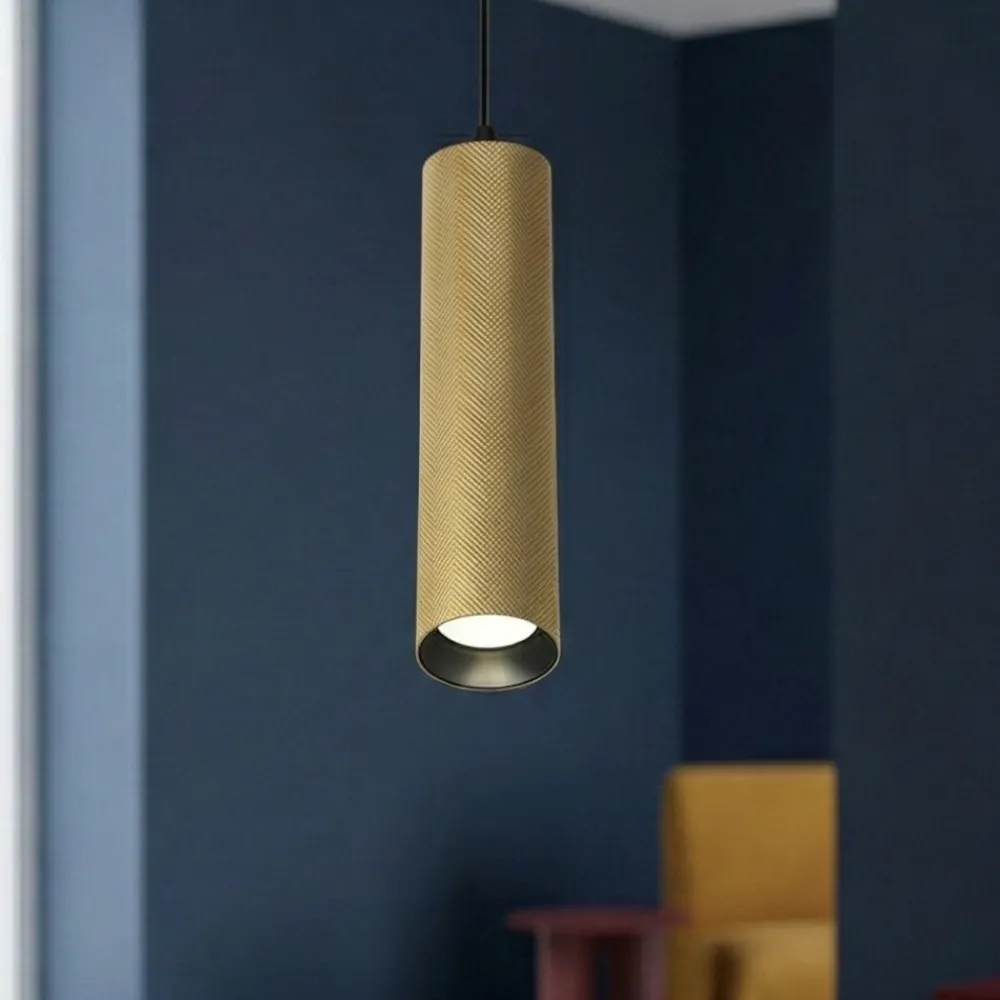 Lampade A Sospensione-Maytoni Lampada a sospensione artisan cilindro oro per tavolo da pranzo