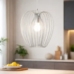 Lampade A Sospensione-Fabas Luce Lampada a sospensione bianca in metallo camp