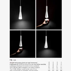 Lampade A Sospensione-Perenz Illuminazione Lampada a sospensione bianca led 7w 3000k perenz cone