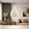 Lampade A Sospensione-Fabas Luce Lampada a sospensione bianca plastica vegetale lisa
