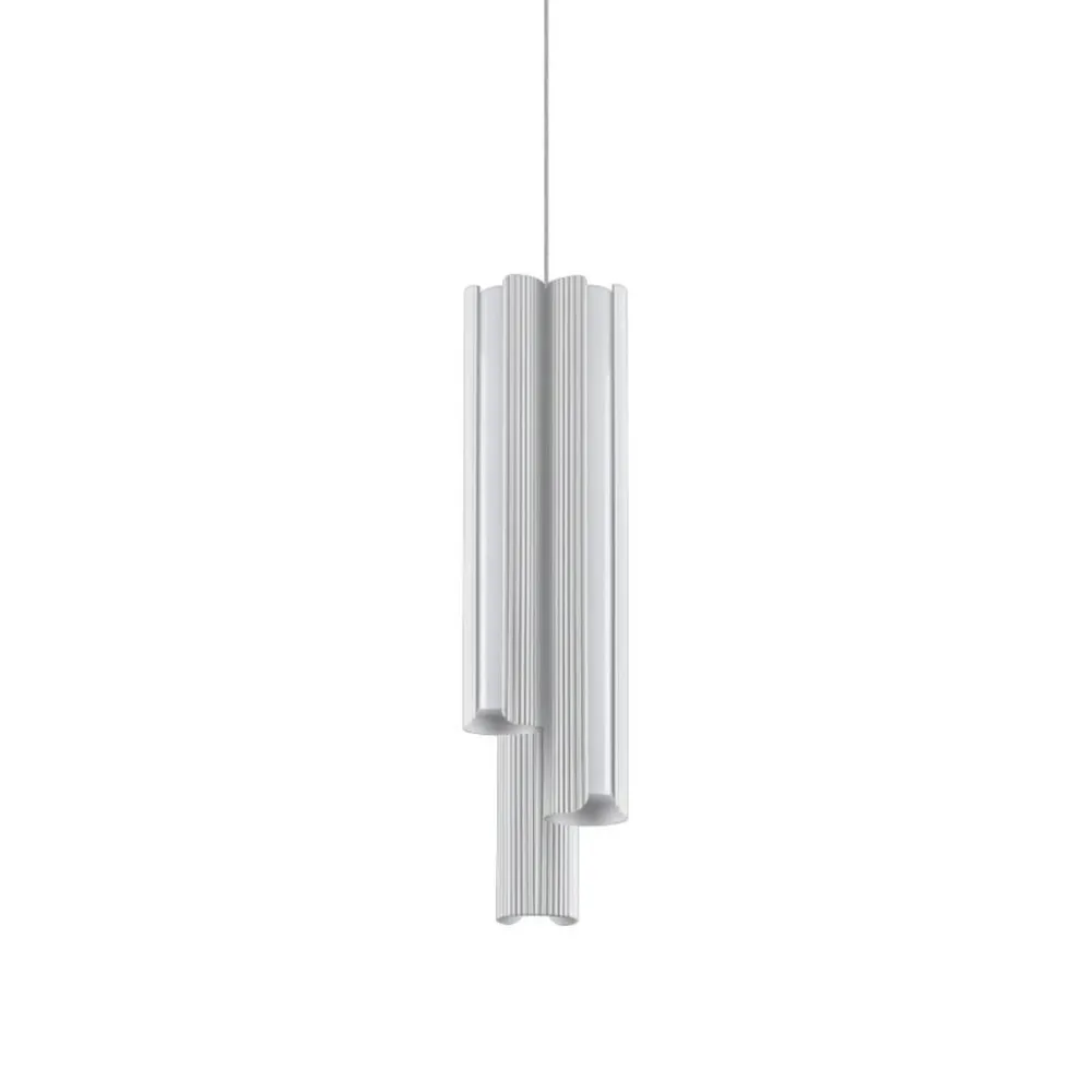 Lampade A Sospensione-Ideal Lux Lampada a sospensione bianca led 3000k dorica