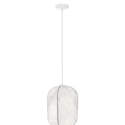 Lampade A Sospensione-Selezionato da Mazzolaluce Lampada a sospensione bianco seta di gelso 30cm