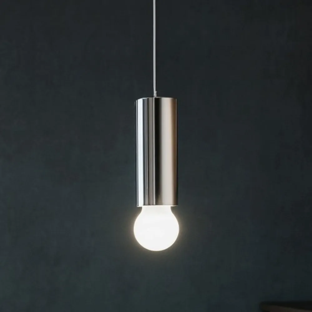 Lampade A Sospensione-Linea Light Lampada a sospensione birba e27 cilindro cromo