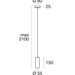 Lampade A Sospensione-Linea Light Lampada a sospensione birba e27 cilindro cromo