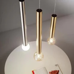Lampade A Sospensione-Linea Light Lampada a sospensione birba cilindro oro e27