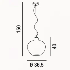 Lampade A Sospensione-Perenz Illuminazione Lampada a sospensione boccia di vetro ambra bowl