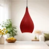 Lampade A Sospensione-Fabas Luce Lampada a sospensione bordeaux lisa plastica vegetale