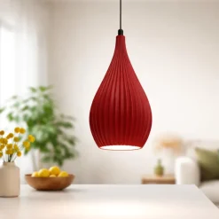 Lampade A Sospensione-Fabas Luce Lampada a sospensione bordeaux lisa plastica vegetale