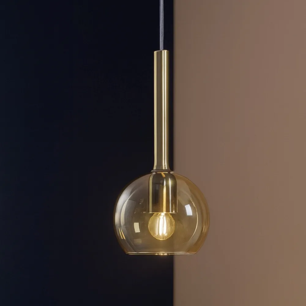 Lampade A Sospensione-Top Light Lampada a sospensione candie per cucina moderna sfera vetro ambra