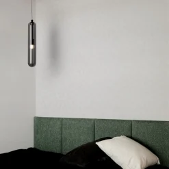 Lampade A Sospensione-Selezionato da Mazzolaluce Lampada a sospensione capsula di vetro fume moderna per comodini camera da letto