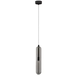 Lampade A Sospensione-Selezionato da Mazzolaluce Lampada a sospensione capsula di vetro fume moderna per comodini camera da letto