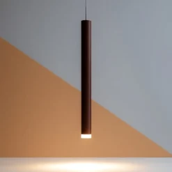 Lampade A Sospensione-Selezionato da Mazzolaluce Lampada a sospensione cilindro marrone corten led 6w 3000k