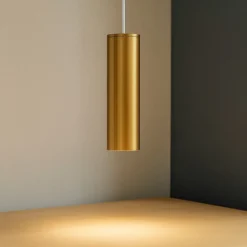 Lampade A Sospensione-Selezionato da Mazzolaluce Lampada a sospensione cilindro oro led 5w 3000k