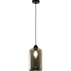 Lampade A Sospensione-Fabas Luce Lampada a sospensione cilindro in vetro fume silo