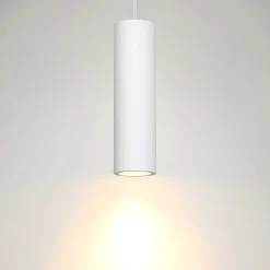 Lampade A Sospensione-Selezionato da Mazzolaluce Lampada a sospensione cilindro di gesso bianco