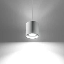 Lampade A Sospensione-Selezionato da Mazzolaluce Lampada a sospensione cilindro bianco per isola