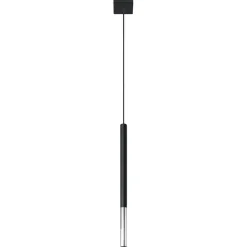 Lampade A Sospensione-Selezionato da Mazzolaluce Lampada a sospensione cilindro nero cromo per isola