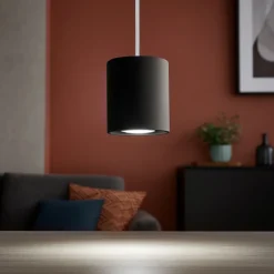 Lampade A Sospensione-Selezionato da Mazzolaluce Lampada a sospensione cilindro corto nero per isola
