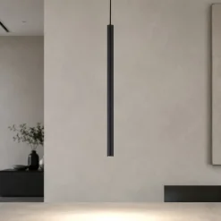 Lampade A Sospensione-Selezionato da Mazzolaluce Lampada a sospensione cilindro nero rigato 75 cm