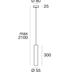 Lampade A Sospensione-Linea Light Lampada a sospensione cilindro cromo h30 e27 birba