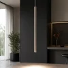 Lampade A Sospensione-Selezionato da Mazzolaluce Lampada a sospensione cilindro rigato marrone 75 cm