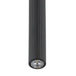 Lampade A Sospensione-Selezionato da Mazzolaluce Lampada a sospensione cilindro nero 50 cm rigato per isola cucina