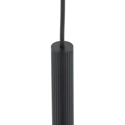 Lampade A Sospensione-Selezionato da Mazzolaluce Lampada a sospensione cilindro nero 50 cm rigato per isola cucina