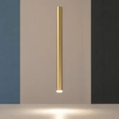 Lampade A Sospensione-Selezionato da Mazzolaluce Lampada a sospensione cilindro oro lampada led 6w 3000k