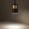 Lampade A Sospensione-Selezionato da Mazzolaluce Lampada a sospensione cilindro nero oro pendente comodino