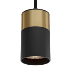 Lampade A Sospensione-Selezionato da Mazzolaluce Lampada a sospensione cilindro nero oro pendente comodino