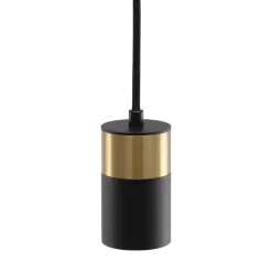 Lampade A Sospensione-Selezionato da Mazzolaluce Lampada a sospensione cilindro nero oro pendente comodino