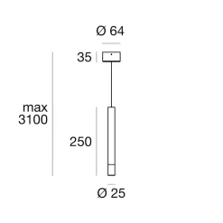 Lampade A Sospensione-Linea Light Lampada a sospensione cilindro bianco led 2w sinfonia