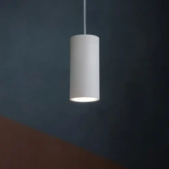 Lampade A Sospensione-Selezionato da Mazzolaluce Lampada a sospensione cilindro corto bianco per isola