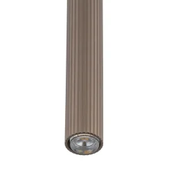 Lampade A Sospensione-Selezionato da Mazzolaluce Lampada a sospensione 50 cm cilindro rigato marrone