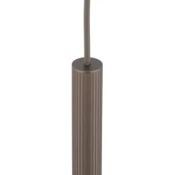 Lampade A Sospensione-Selezionato da Mazzolaluce Lampada a sospensione 50 cm cilindro rigato marrone