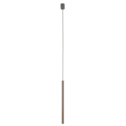 Lampade A Sospensione-Selezionato da Mazzolaluce Lampada a sospensione 50 cm cilindro rigato marrone