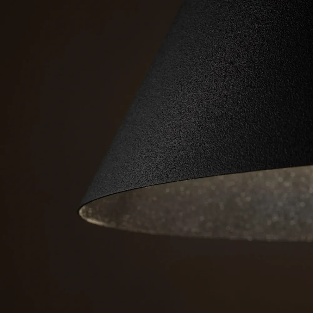 Lampade A Sospensione-Selezionato da Mazzolaluce Lampada a sospensione 26 cm cono di metallo nero per cucina