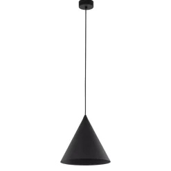 Lampade A Sospensione-Selezionato da Mazzolaluce Lampada a sospensione 26 cm cono di metallo nero per cucina
