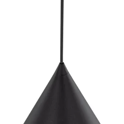 Lampade A Sospensione-Selezionato da Mazzolaluce Lampada a sospensione 26 cm cono di metallo nero per cucina