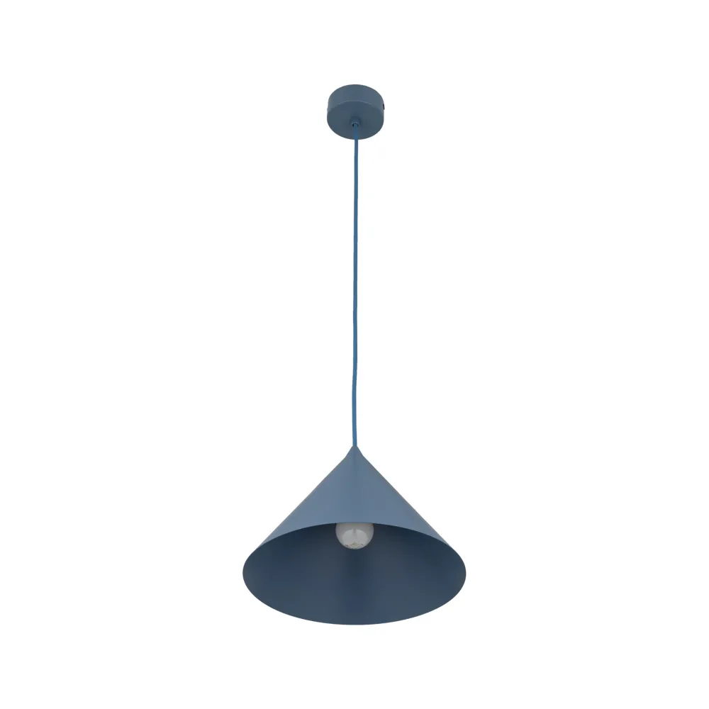 Lampade A Sospensione-Selezionato da Mazzolaluce Lampada a sospensione 26 cm cono metallo blu per cucina moderna